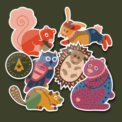 Forest Crossing Friends Stickers